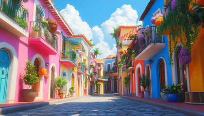 Fototapeta premium Colorful buildings in the old town of san miguel de allende, mexico