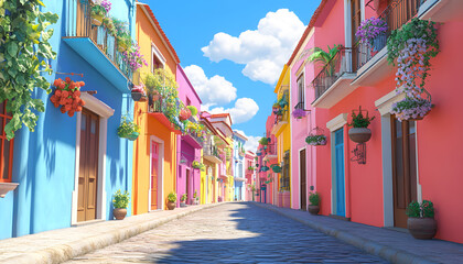 Fototapeta premium Colorful buildings in the old town of san miguel de allende, mexico