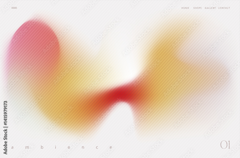 Canvas Prints vector mesh gradient background in soft pastel colors. red, pink and white abstract fluid wave ambie