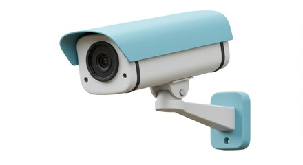 3D Security camera isolated object on white background