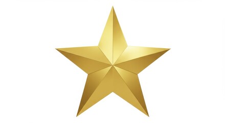 Isolated golden star shape object on white background