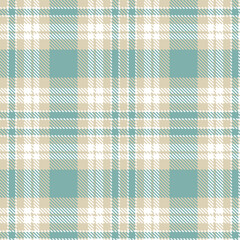 Classic white Seamless Tartan with Dusky beige accents Fabric Design