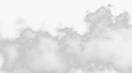 Naklejka premium White fog or smoke texture overlay on transparent background, dense misty atmosphere effect for visual design, cinematic scenes, or spooky environment backgrounds