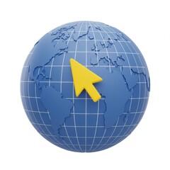 3D Globe with yellow cursor pointing