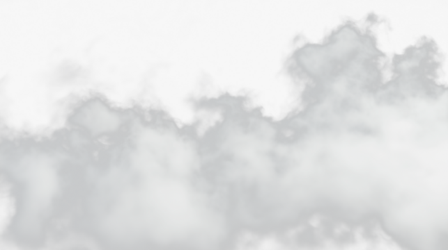 White fog or smoke texture overlay on transparent background, dense misty atmosphere effect for visual design, cinematic scenes, or spooky environment backgrounds