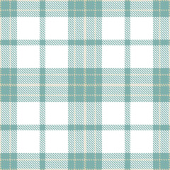 Traditional Seamless Tartan featuring Mellow greyish teal and Pale beige Fabric Design