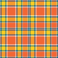 Traditional Seamless Tartan featuring Highland white and Autumn ugly blue Fabric Design