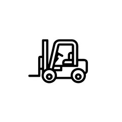 Naklejka premium Forklift icon in simple line style on white background 