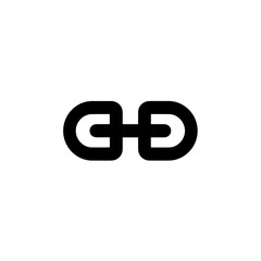 Obraz premium Simple Black Link Icon on White Background 