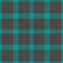 Traditional Highland greenish blue & Highland charcoal grey Seamless Tartan Fabric Design
