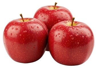 Fresh juicy apples vibrant red fruit healthy eating concept isolated on white background