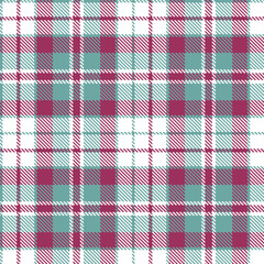 Smoky greyish teal Seamless Tartan with Classic white accents Fabric Design