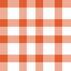 Traditional Fire brick orange & Dusky white Seamless Tartan Fabric Design