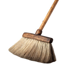 Antique Wooden Broom with Natural Bristles for Cleaning Home Decor