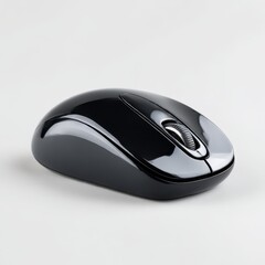 Computer mouse, glossy, wireless on white background