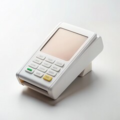 White POS terminal with buttons and screen, ideal for processing credit card payments in retail and business environments