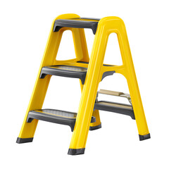Sturdy Yellow Three-Step Plastic Step Stool for Home and Workplace Safety
