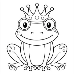 Frog Wearing a Crown Coloring Page