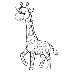 Funny Giraffe Coloring Page for Kids
