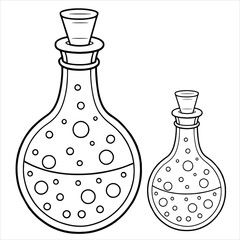 Magic Potion Bottles Coloring Page