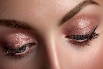 Obraz premium This is a detailed closeup view of a womans eyes adorned with glitter