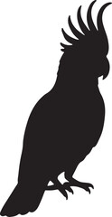 Cockatoo Silhouette – Minimal Vector Illustration on White Background