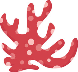 Red Coral with Polka Dots Illustration