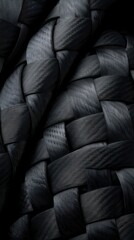 Abstract close-up of woven dark gray material