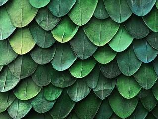Fototapeta premium Image of Overlapping Green Leaf-Shaped Forms