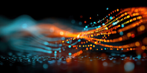 Abstract digital network with vibrant colors