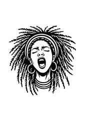 Rasta woman sing