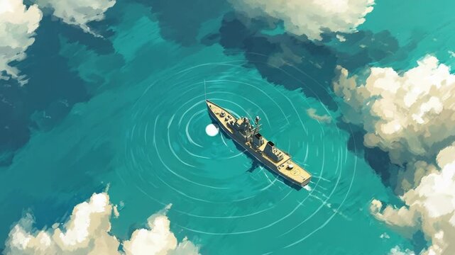 Destroyer Intercepts Radar Signals in Disputed Waters Generative AI