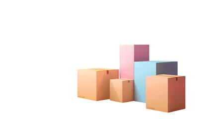Obraz premium Professional Cardboard Box Illustration for Storage and Shipping Purposes