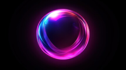 Obraz premium Illuminated orb of spectral hues floating against a backdrop of pure darkness