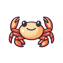Fototapeta premium Sideways crab cartoon icon featuring a simple and colorful design