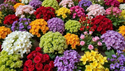 A flower display's arrangement.