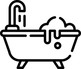 bathtub illustration on a white background   