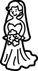 bride illustration on a white background  