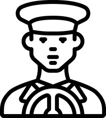 Chauffeur illustration on a white background     