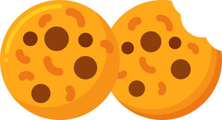 chocolate chip illustration on a white background     