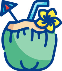 coconut illustration on a white background  