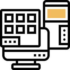 desktop computer illustration on a white background     