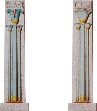 Pillar of Thutmose III of Karnac from Histoire de l'art &eacute;gyptien (1878) by &Eacute;mile Prisse d'Avennes. Original from The New York Public Library. Digitally enhanced by rawpixel.