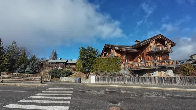 Traditional wooden chalet in Le Praz, Courchevel, France, with its charming outdoor space