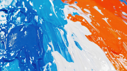 agony frequency hurt influx. wet paint. neon bright blue, neon bright orange, and white