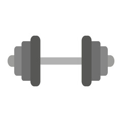 Dumbbell weight icon. Fitness gym tool. Metallic training equipment. Vector workout object.