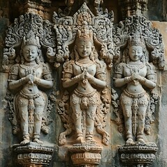 Obraz premium Chennakeshava Temple Intricate Carvings Three Deities Belur Karnataka India Photo