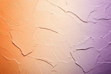 The wall is painted with a gradient of orange and purple