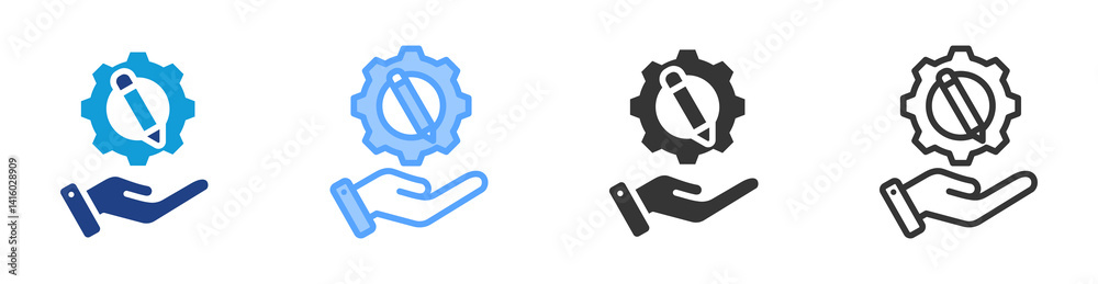 Poster Development icon set multiple style collection
