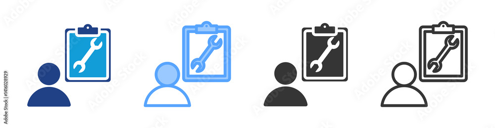 Poster Practitioners icon set multiple style collection